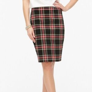 J. Crew plaid pencil skirt size 12